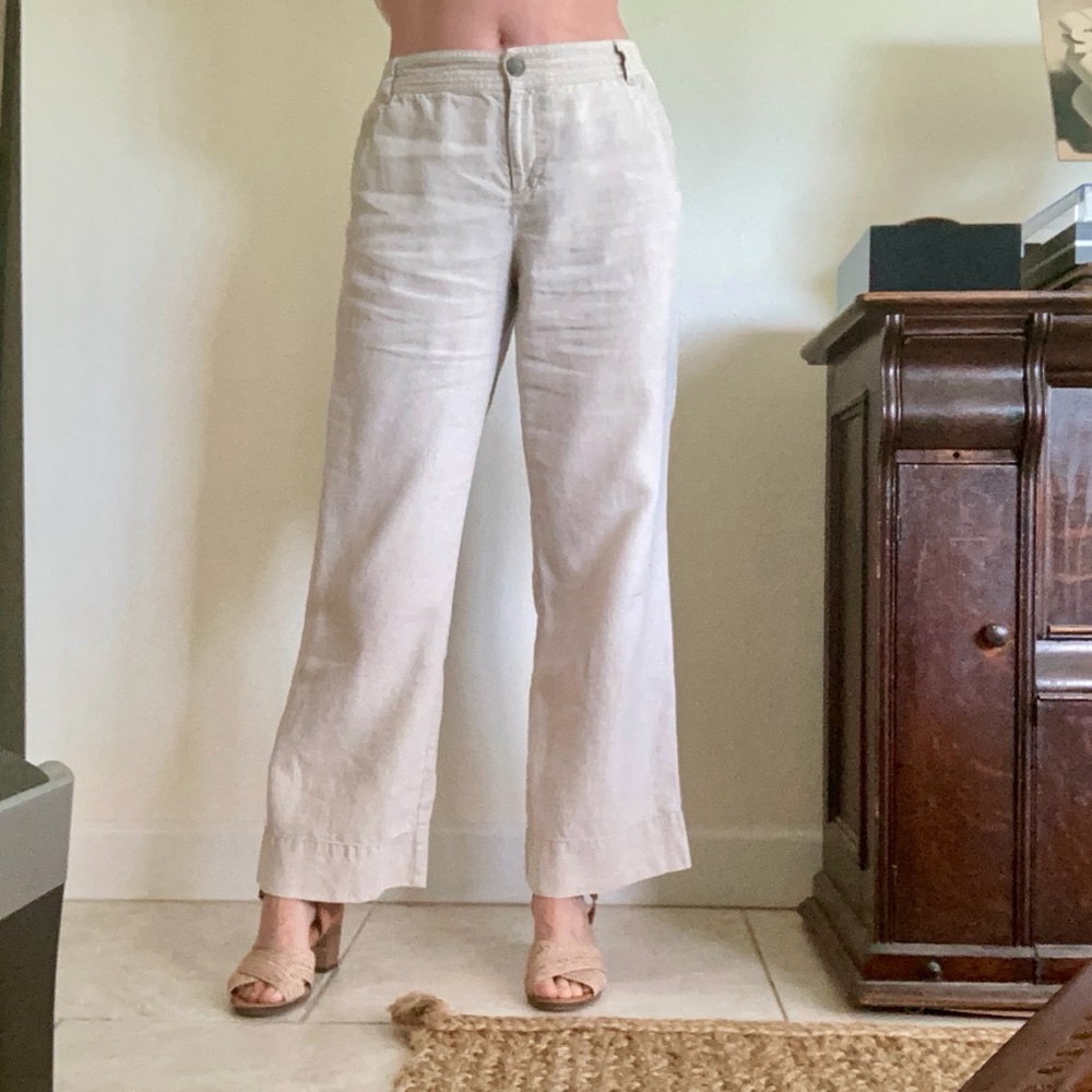 Liz Claiborne 100% Linen Wide Leg Pants
